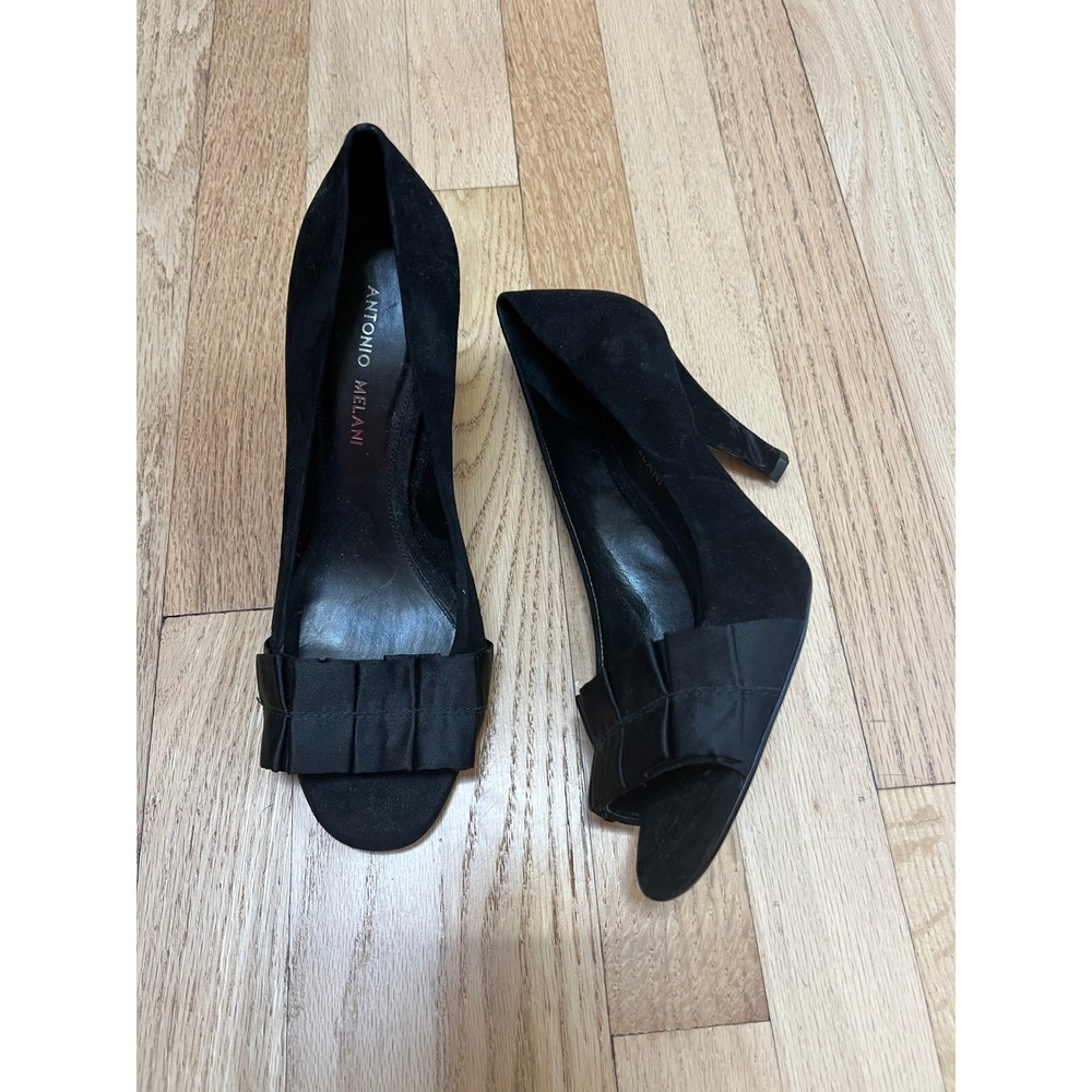 Antonio Melani Peep Toe Heels Womens 8.5 Black